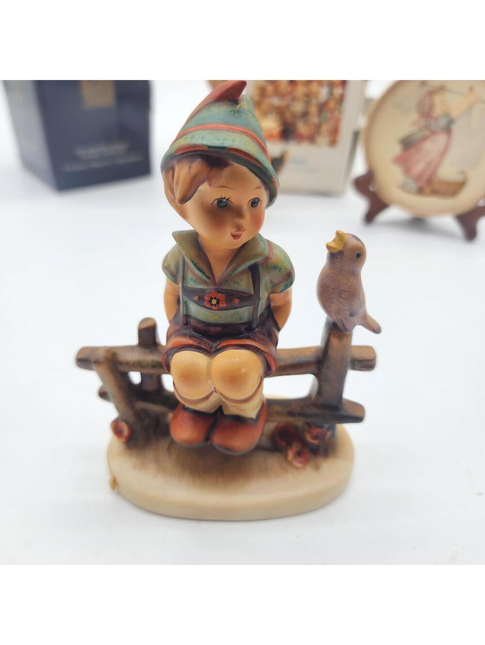 Goebel Hummel Eventide Figurine #99 TMK6 Bird on Fence West Germany Mint